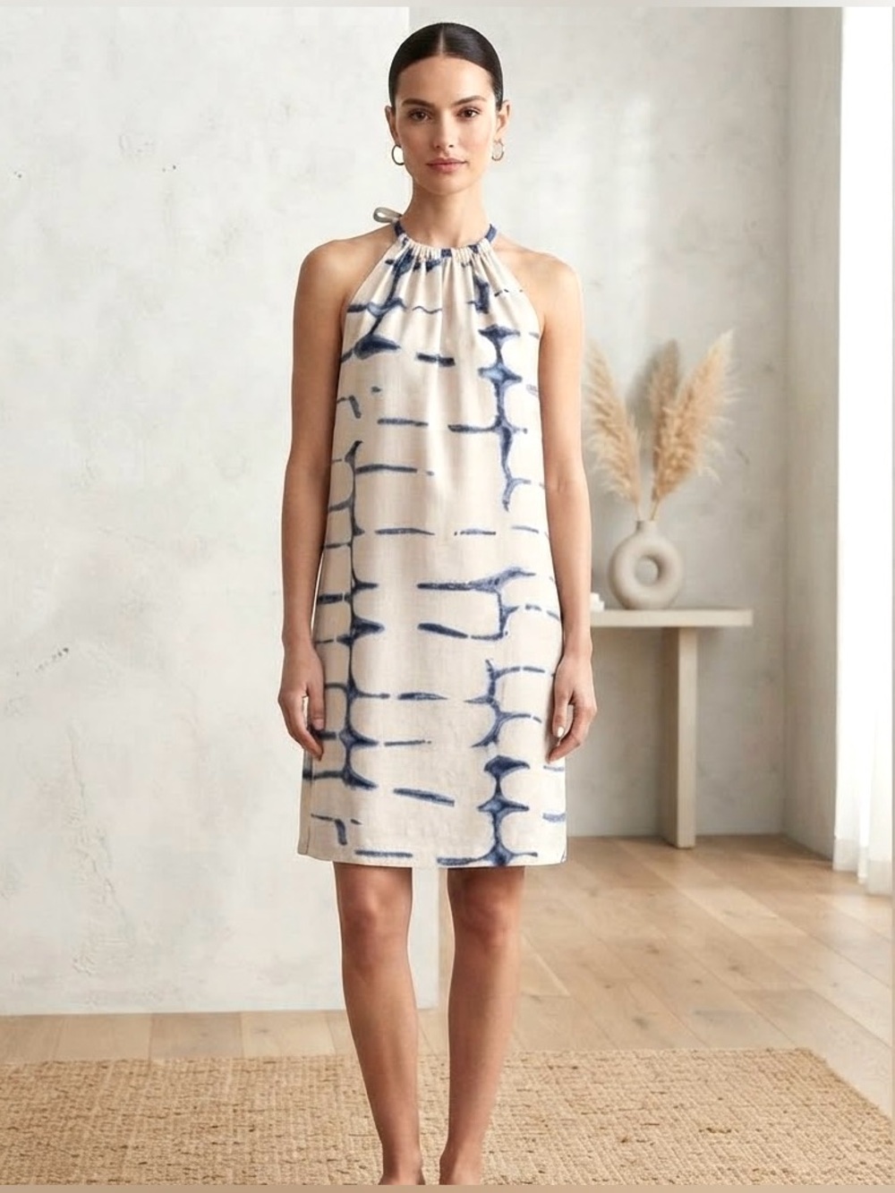 CHIC by Jacob Tie Die Look Haltered A-Line Trapeze Shift Dress